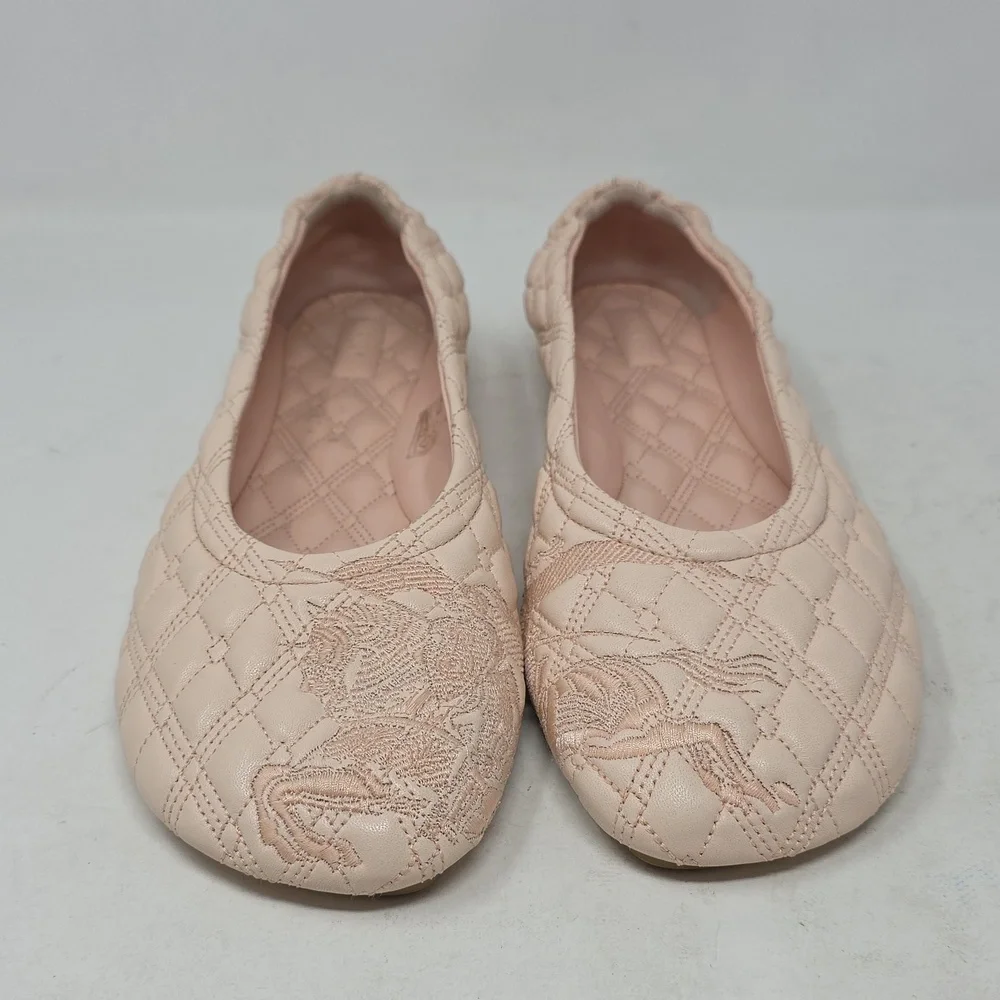 Burberry Sadler Quilted Cream Ballet Flats Sizr 39